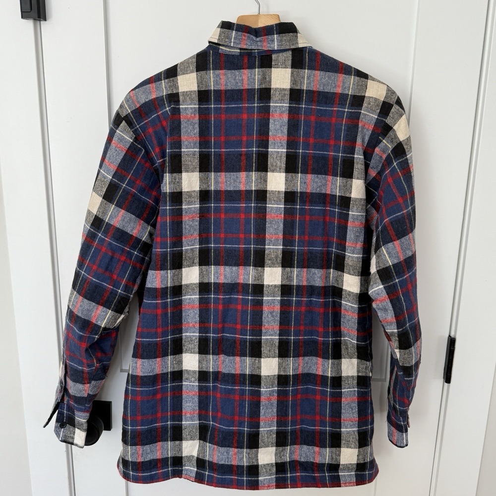 Coleman Mens Red/White/Blue Plaid Shirt/Jacket Shacket Quilted Lining Size MED - Picture 5 of 7